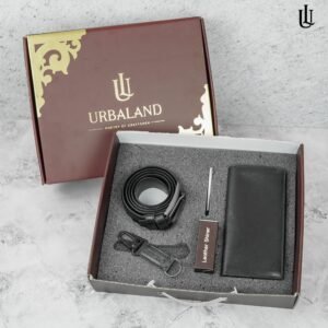 Combo 108 – কালো | Long Wallet+Belt+Keyring